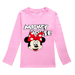 Girls' Minnie Long-Sleeve Cartoon T-Shirt – Fun & Casual