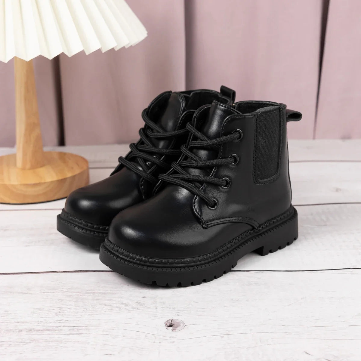 Kids' Waterproof Lace-Up Boots with Zip