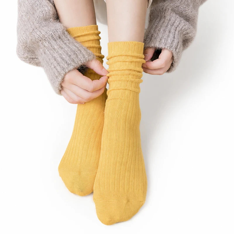 Women's Ribbed Crew Socks
