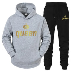 King & Queen Couple Tracksuit – Matching Hoodie & Joggers Set