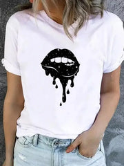 Trendy Graphic Print T-Shirt – Casual Short Sleeve Women’s Tee