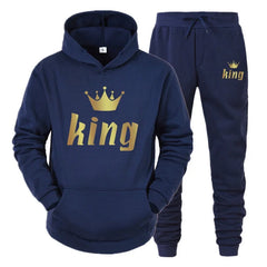 King & Queen Couple Tracksuit – Matching Hoodie & Joggers Set