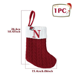 Mini Knitted Letter Stocking Decoration