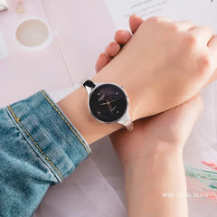 MOONBIFFY Minimalist Gold Cuff Women’s Quartz Watch