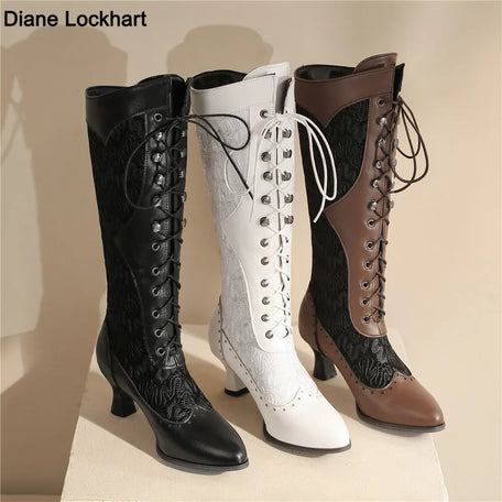Victorian Elegance Lace-Up Boots