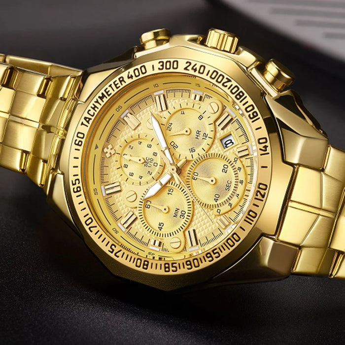 WWOOR Luxury Gold Chronograph Men's Watch
