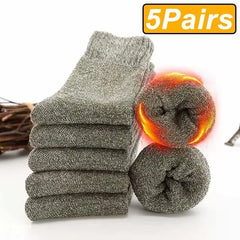 Thick Terry Winter Socks, 5 Pairs