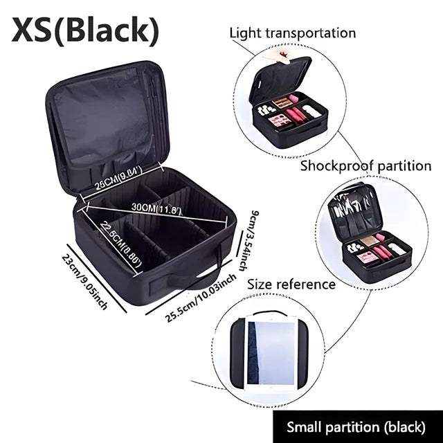 Large Makeup Case with Adjustable Dividers