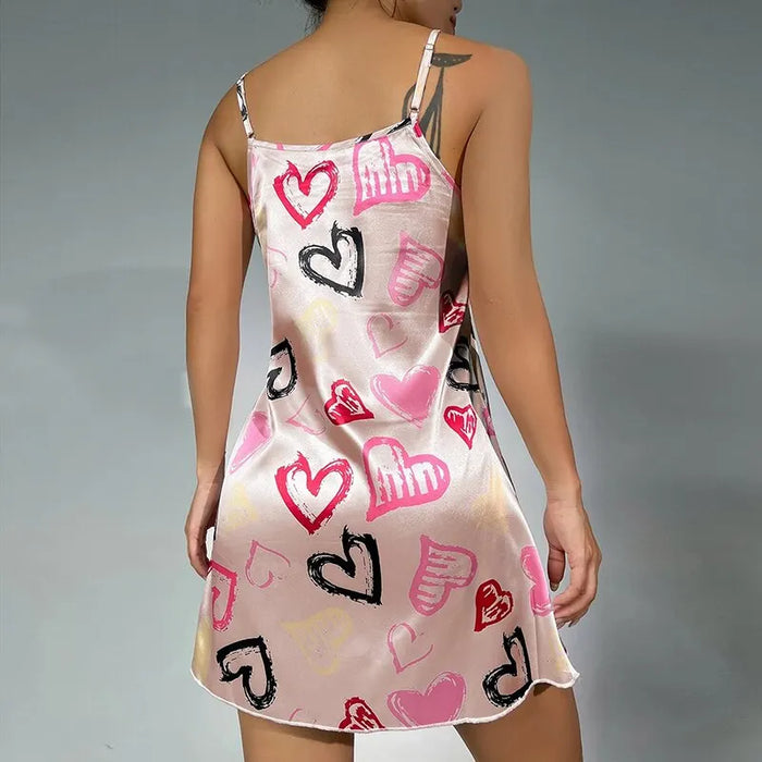 Floral Satin Nightdress, Sleeveless Slip Nightgown, image 2