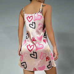 Floral Satin Nightdress – Sexy Sleeveless Silk Sleepwear