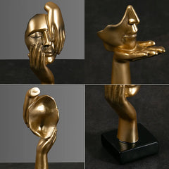 Abstract Mask Resin Statue – Modern Home & Office Decor