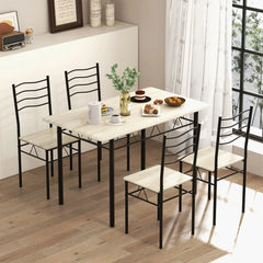 GOFLAME 5-Piece Dining Table Set – Counter Height Table with 4 Chairs