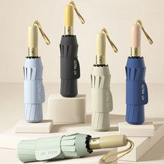 Windproof Automatic Folding Umbrella, Reinforced Ribs