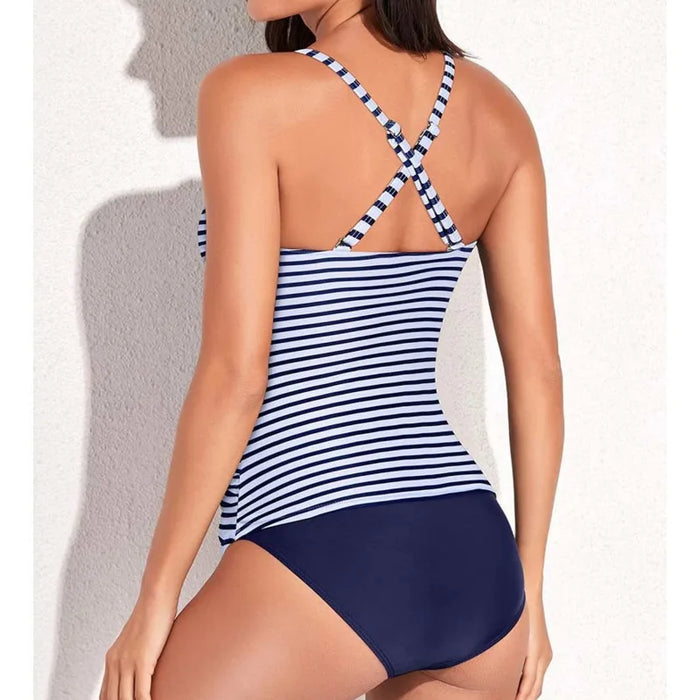 WaveGlow Plus Size Tankini Set, Sporty Two-Piece Swimsuit for Women, image 2