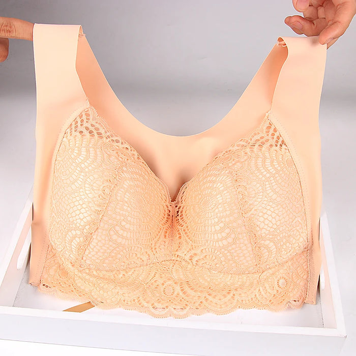 LuxeCurve Seamless Lace Strapless Bra, Plus Size Full Cup Bralette (5XL, 7XL), image 2