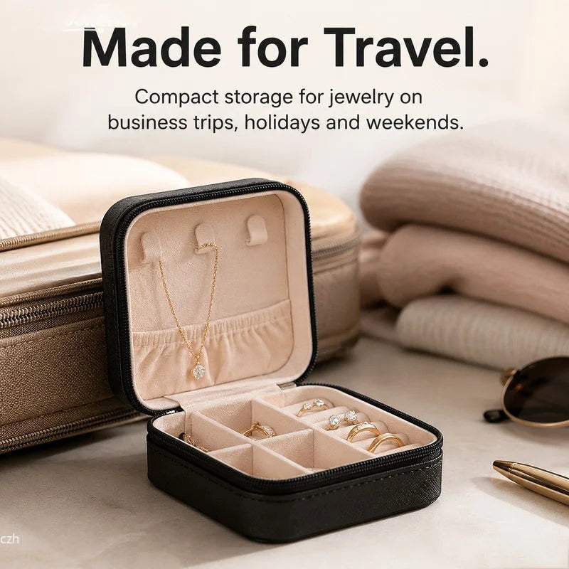 Travel Jewellery Case with Zip, 10 cm