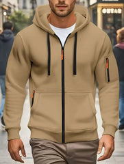 Zippered Warmth Men's Casual Hoodie Jacket