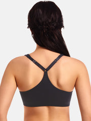 MELENECA Seamless Racerback Front Closure Bra – Full Coverage, Underwire Support