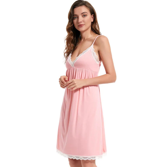 Satin Lace Trim Nightdress