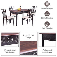 GOFLAME 5-Piece Dining Table & Chair Set – Modern Kitchen & Breakfast Bar Furniture