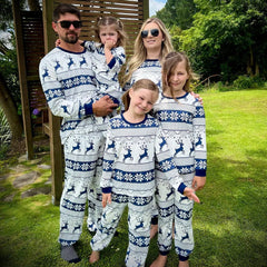 Festive Family Pyjama Set - Elk Print Christmas Wear