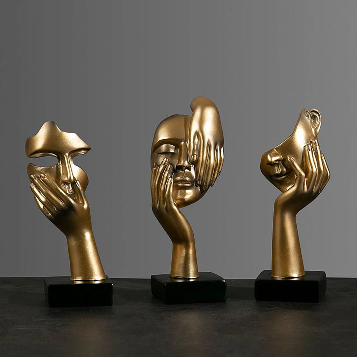 Abstract Mask Resin Statue, Modern Home & Office Decor