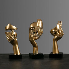Abstract Mask Resin Statue – Modern Home & Office Decor