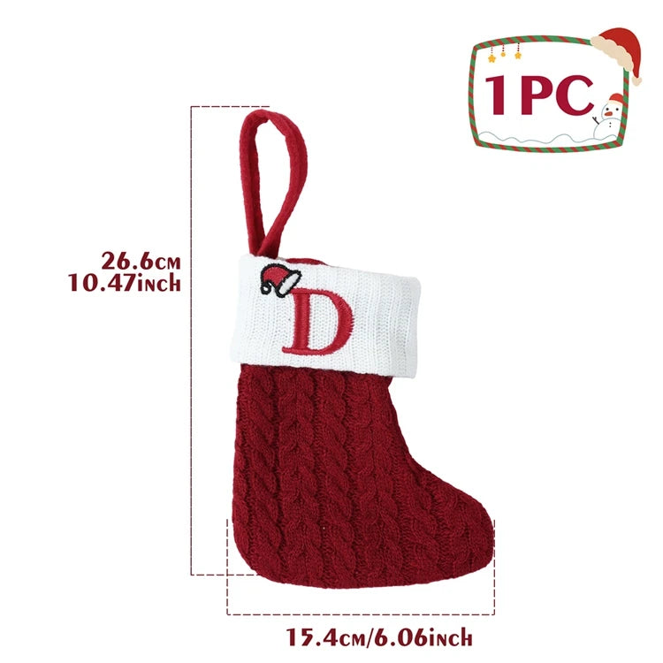 Mini Knitted Letter Stocking Decoration