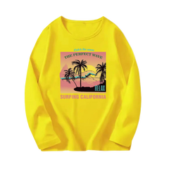 Girls' Paris Eiffel Tower Long-Sleeve Cotton T-Shirt