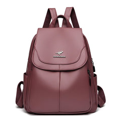 Women's Large Capacity Genuine Leather Backpack – Vintage Travel & School Bag