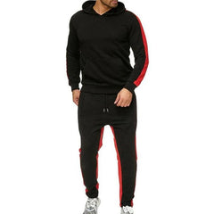 Men’s Printed Tracksuit Set – Hooded Sweatshirt & Jogger Pants 2-Piece Sportswear