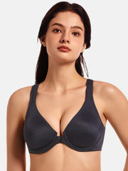 MELENECA Seamless Racerback Front Closure Bra – Full Coverage, Underwire Support