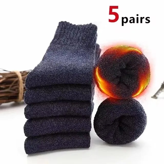 Thick Terry Winter Socks, 5 Pairs