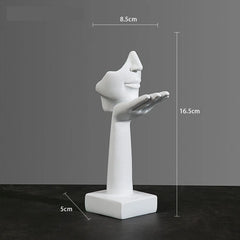 Abstract Mask Resin Statue – Modern Home & Office Decor