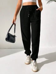 Women’s Solid Joggers – Casual Sweatpants for Autumn & Winter