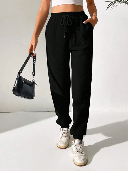 Women’s Solid Joggers – Casual Sweatpants for Autumn & Winter