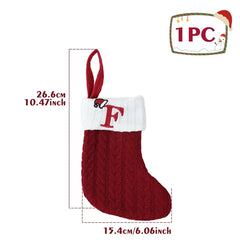 Mini Knitted Letter Stocking Decoration