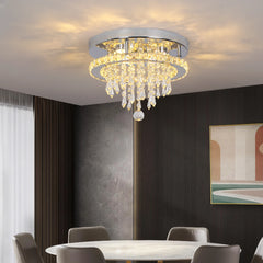 Minimalist Square Crystal LED Ceiling Light – Modern Flush Mount Chandelier