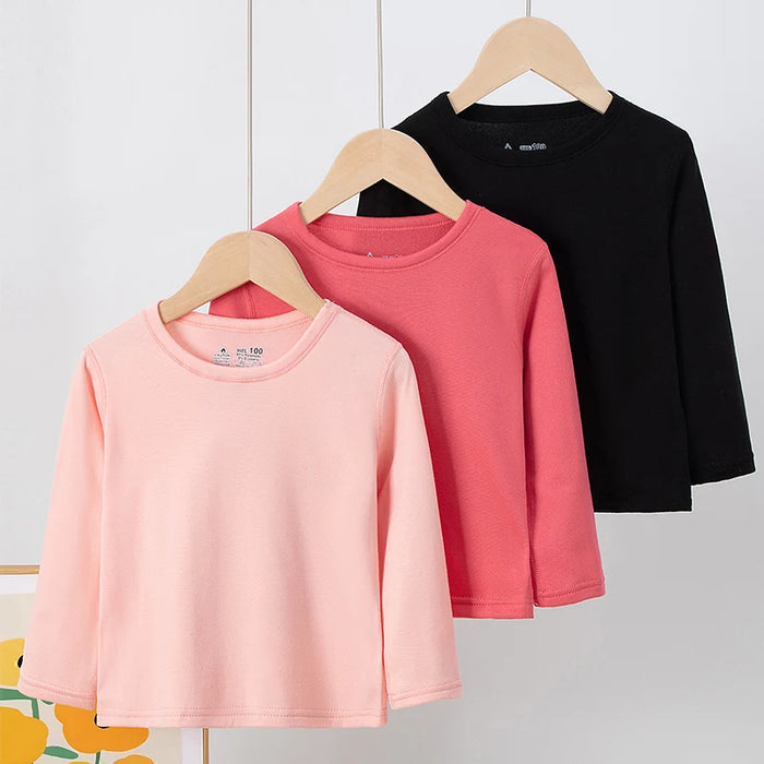 Kids’ Soft Long-Sleeve Base Layer, 5-Pack Essential Tees, image 2