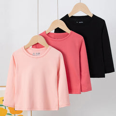 Kids’ Soft Long-Sleeve Base Layer – 5-Pack Essential Tees