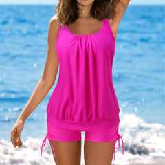 BreezyFit 2-Piece Tankini Swim Set – Drawstring Shorts & Sleeveless Top