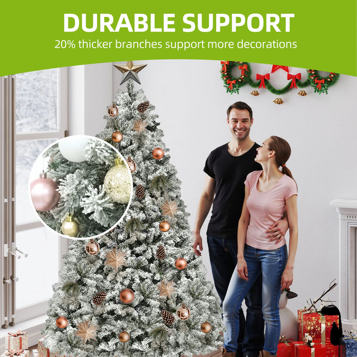 Snow Flocked Pre-Lit Christmas Tree with 8 Light Modes, image 2