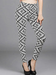 Women's High-Waisted Plaid Leggings – Push-Up Fitness & Casual Trousers