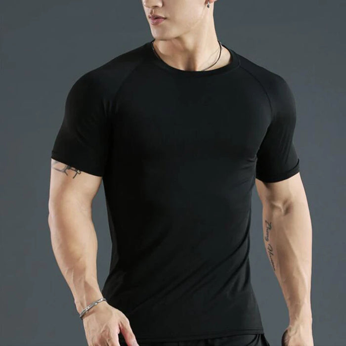 Men’s Compression Running T-Shirt, Quick-Dry Tight-Fit Gym & Training Top