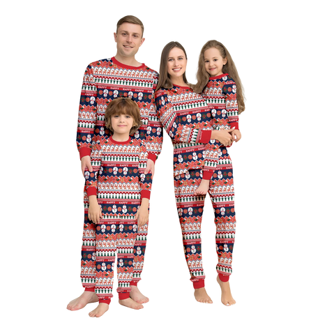 Cosy Festive Family Pyjama Set - Reindeer & Snowman Design
