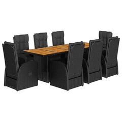 9-Piece Poly Rattan Garden Dining Set – Stylish Outdoor Furniture with Cushions