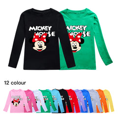 Girls' Minnie Long-Sleeve Cartoon T-Shirt – Fun & Casual