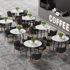 Modern Round Dining Table – 80cm Marble Top Kitchen & Dining Table for 4