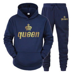 King & Queen Couple Tracksuit – Matching Hoodie & Joggers Set