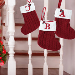 Mini Knitted Letter Stocking Decoration